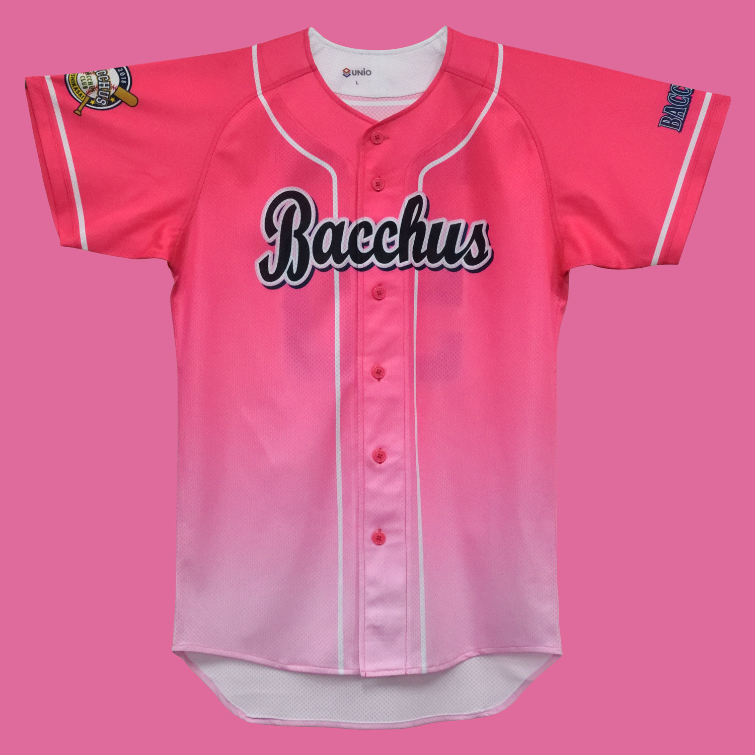 ピンクのグラデーションが大胆な一枚 Color Palette 野球ユニフォーム Unio