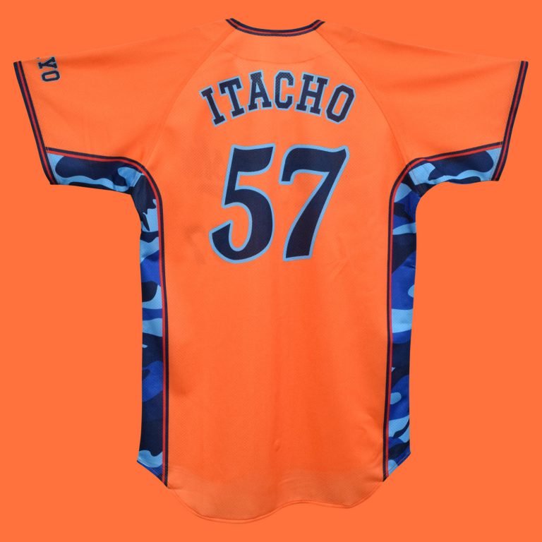 オレンジ×ブルーの迷彩ユニフォーム | 作成事例 フォトギャラリー